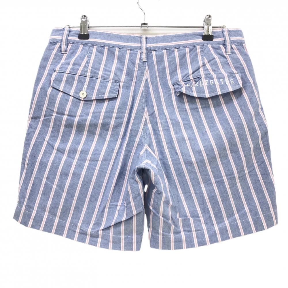 美品】パーリーゲイツ ハーフパンツ ライトブルー×ピンク×白