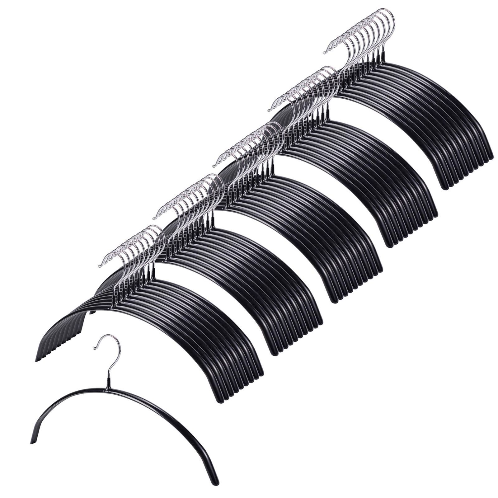 Color ブラック_Size 50本組 AYO ハンガー すべらない ジャケットハンガー 50本組 ブラック ハンガー かたくずれ防止 乾湿両用 はんがー スリムタイプ 洗濯 収納 ハンガー 人気ランキング