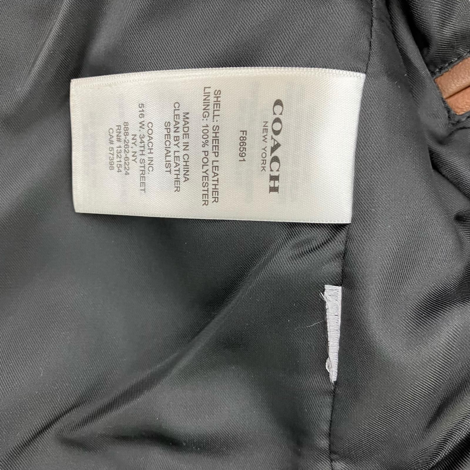 186005 COACH コーチ レザージャケット F86591 S ブラウン 羊革 