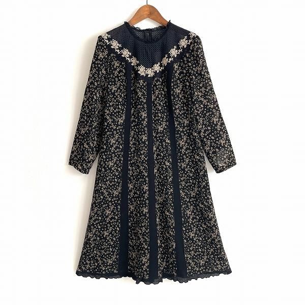 インポート ロッサ(Import Rossa) ワンピース anc インポートロッサ import Rossa ワンピース 44 黒 ベージュ 総柄