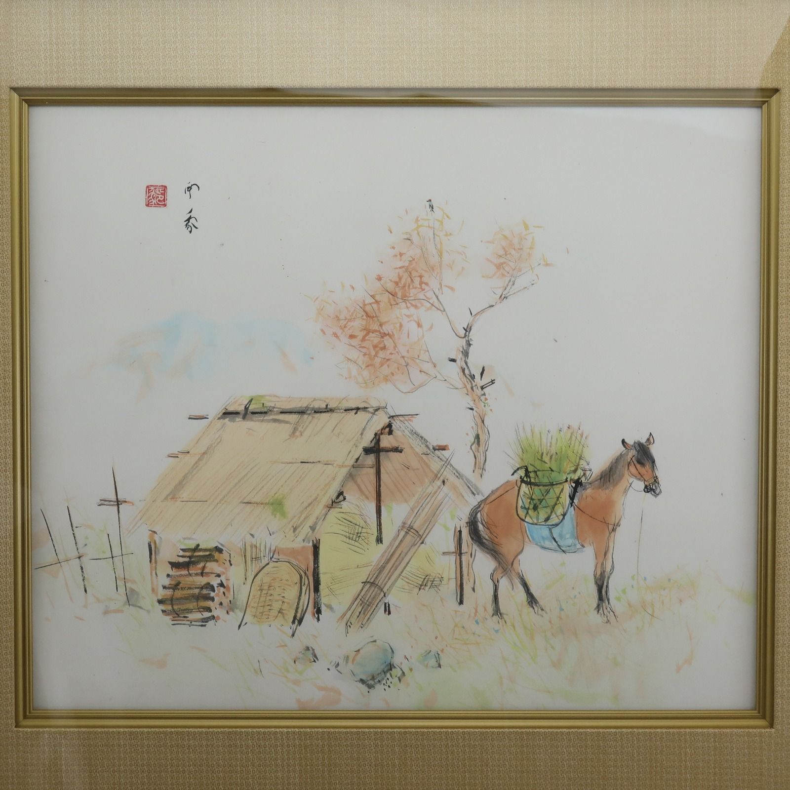 堂本印象 野子屋と馬 11号 ゴールド ユニセックス 絵画 堂本印象 野子屋と馬 11号 ゴールド ユニセックス 絵画 - メルカリ