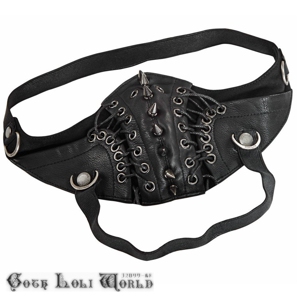 S-182-BK 棘付きハードパンク マスク 男女兼用 ファッション ゴシック