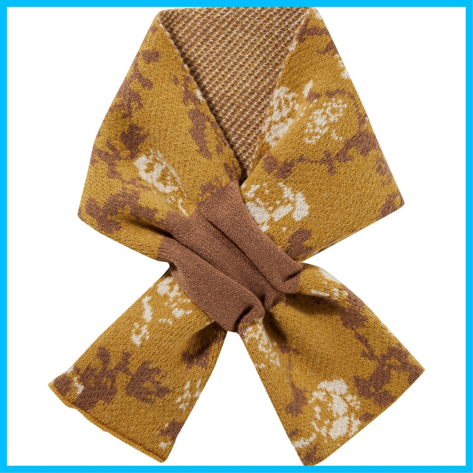 防寒 柔らかい コンパクトフラワー 通すだけ レディース ニット マフラー 24-302-76166 ムーンバット ネックウォーマー 76165 ミックスファクトリー