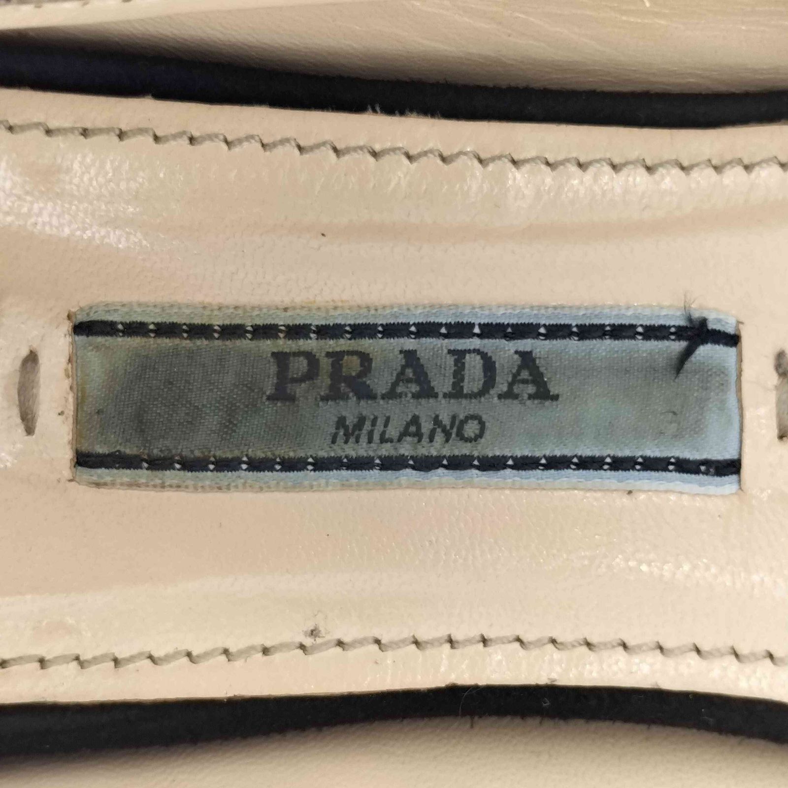 プラダ PRADA ビジュー リボン フラット パンプス レディース 35 1|2 KIN-KAAI_COM