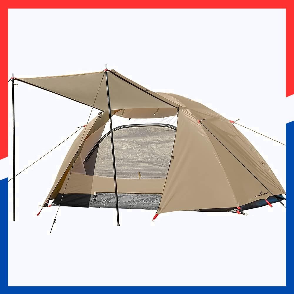 商品 PEAK PYKES パイクスピーク テント 1人用 一人用 ソロ 組立て簡単 キャンプテント ドームテント シルバーコーティング ペグ ロープ キャリーバッグ付き