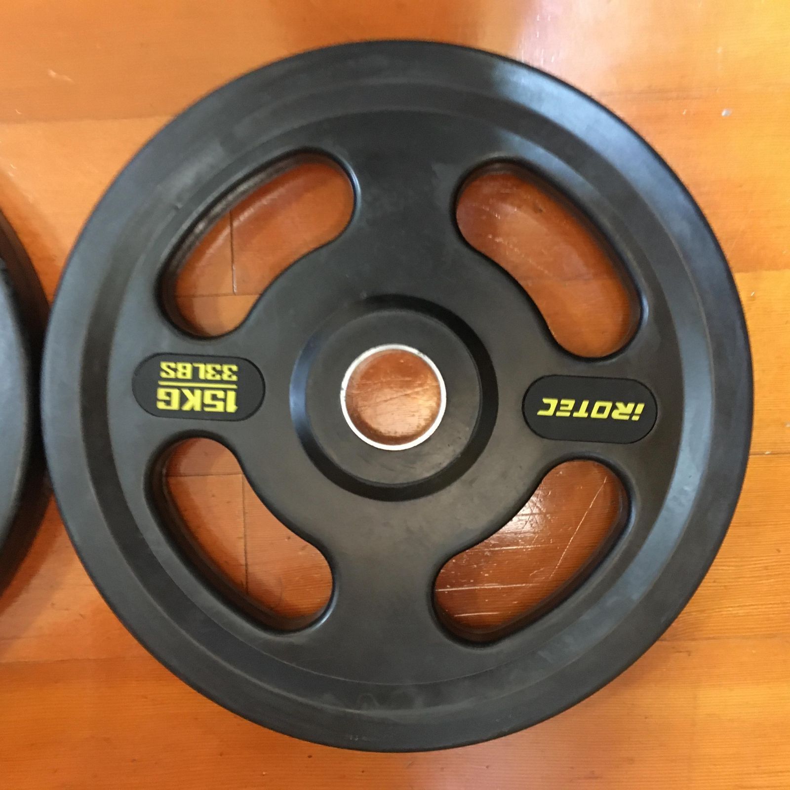 iROTEC ラバープレート 15 Kg 2 計30 穴径50 mm オリンピックプレート アイロテック