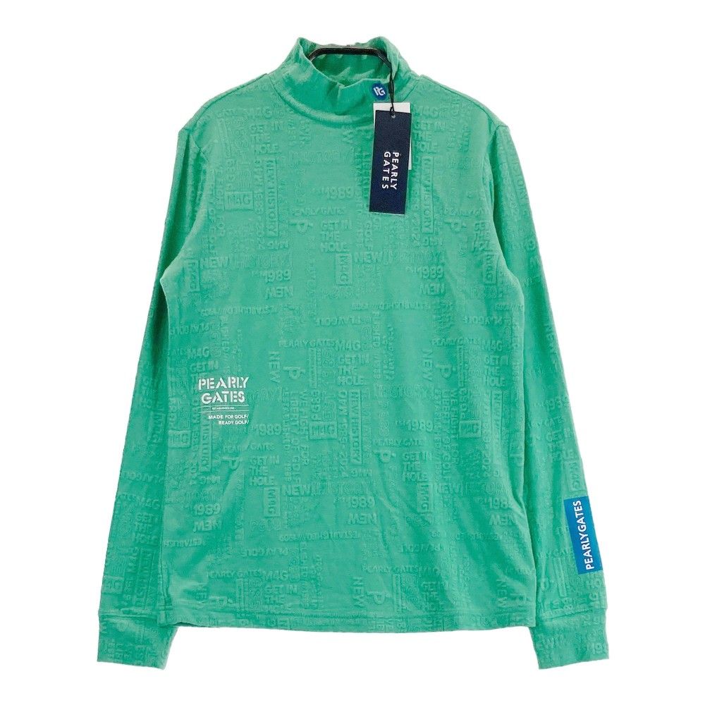 サイズ：0 PEARLY GATES パーリーゲイツ 2024年モデル モックネック 長袖Tシャツ 総柄 グリーン系 [240101426631] ゴルフウェア レディース ストスト 新品】PEARLY GATES パーリーゲイツ 2024年モデル モックネック