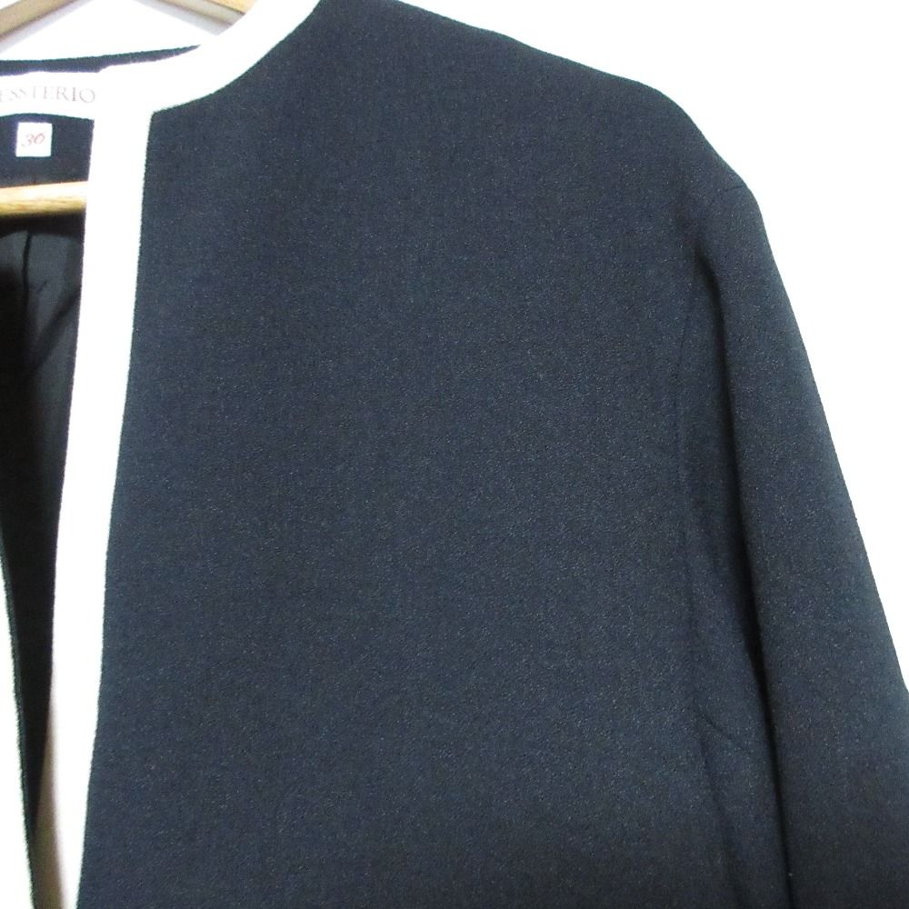 美品 DRESSTERIOR ドレステリア バイカラー ノーカラージャケット