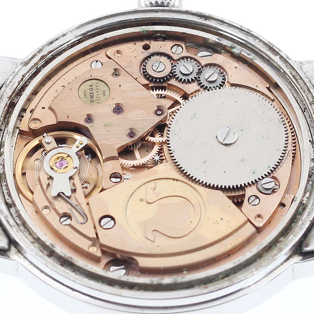  オメガ OMEGA 136 0099 ジュネーブ Cal 1030 デイト 手巻き メンズ_912683 手巻き時計 腕時計(アナログ)