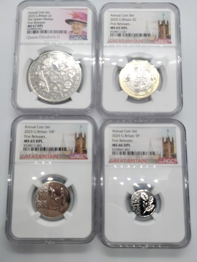 【新品未開封・送料無料】 2025 DPL MS67 4点セット】NGC イギリス SET Coin Annual 貨幣