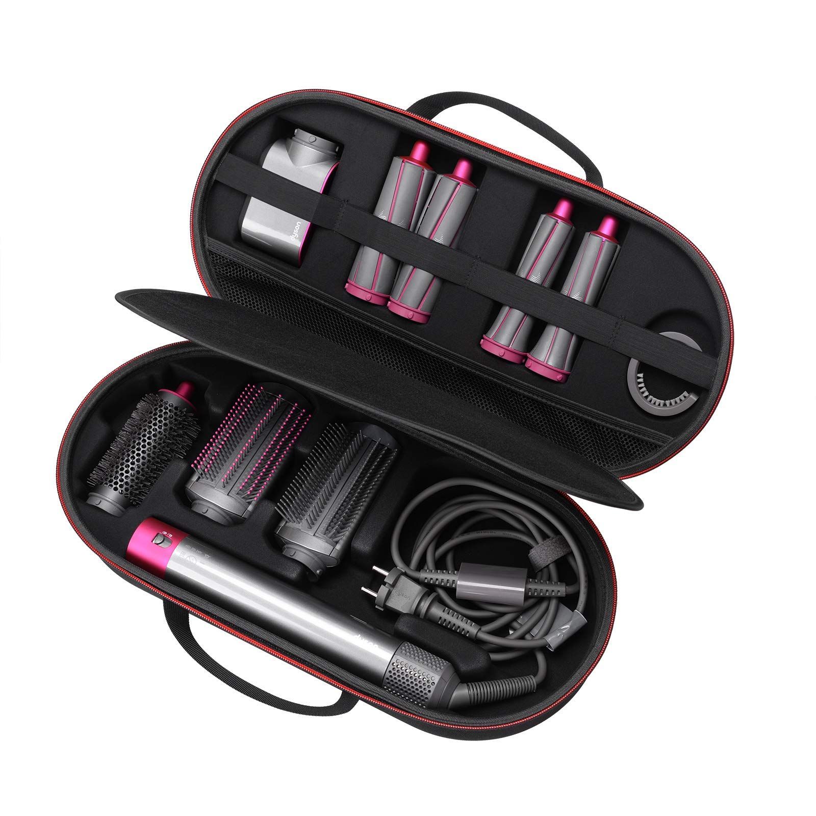 RLSOCO 収納ケース ダイソン ヘアアイロン Dyson Airwrap HS08|Dyson Airwrap HS05| Dyson Airwrapヘアアイロン スタイラーヘアカーラーアクセサリー対応 ブラック エアラップスタイラーだき収納でき ドライヤ