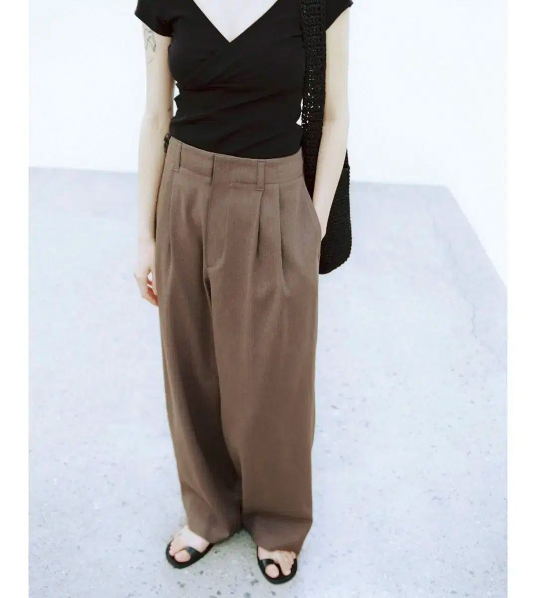 lfm ワイド 2タックパンツ インディゴ