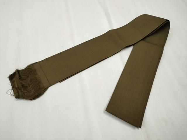 平和屋着物○男性 本場筑前博多織 角帯 栗色 正絹 逸品 CAAT8115hy