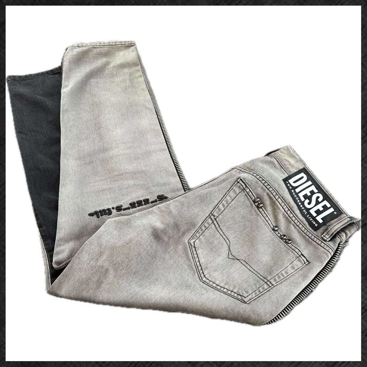 ディーゼル DIESEL 32 ブラックデニム ジーンズ パンツ メンズ サイド 