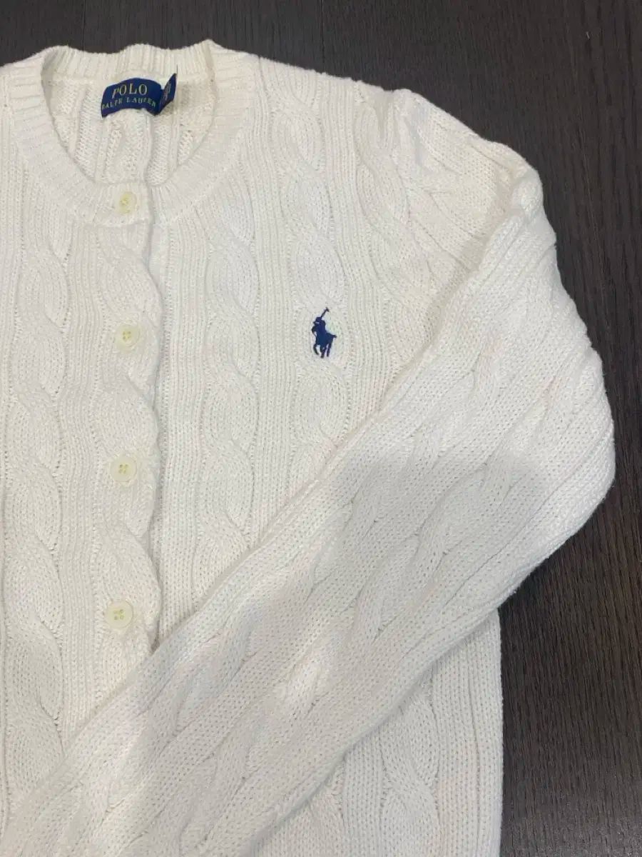 ポロ Ralph Lauren ラルフローレン ケーブル ニット カーディガン 白