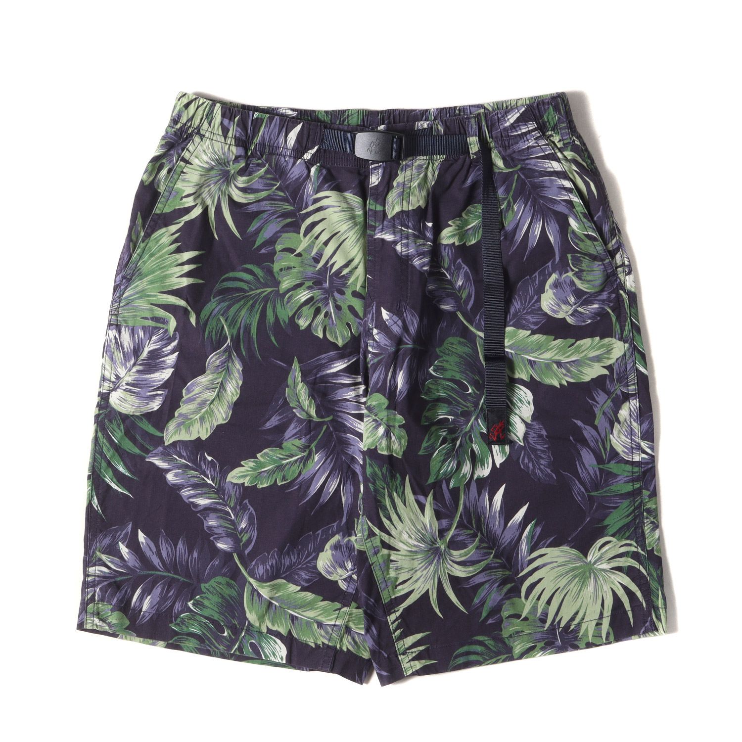 GRAMICCI グラミチ パンツ サイズ:L 20SS リーフ柄 ストレッチ コットン イージー ショーツ WEATHER ST-SHORTS ネイビー ボトムス ズボン ショートパンツ【メンズ】