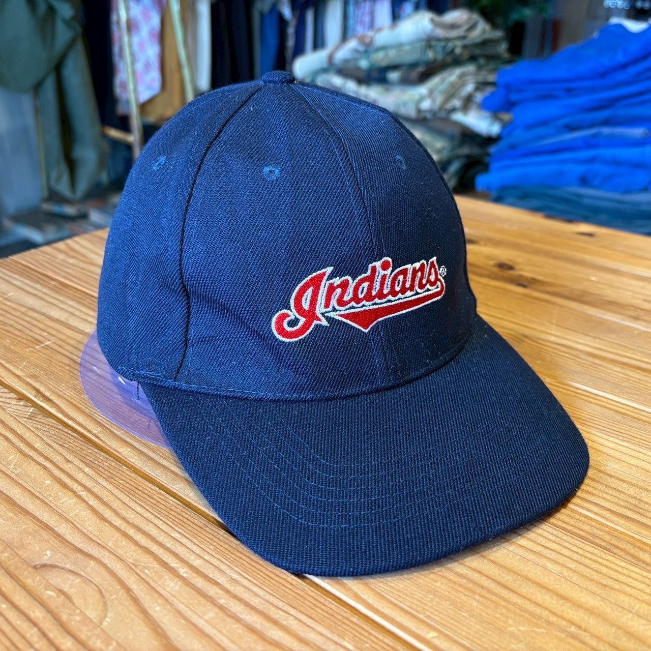 インディアンズ キャップ MLB メジャーリーグ ネイビー 帽子 古着