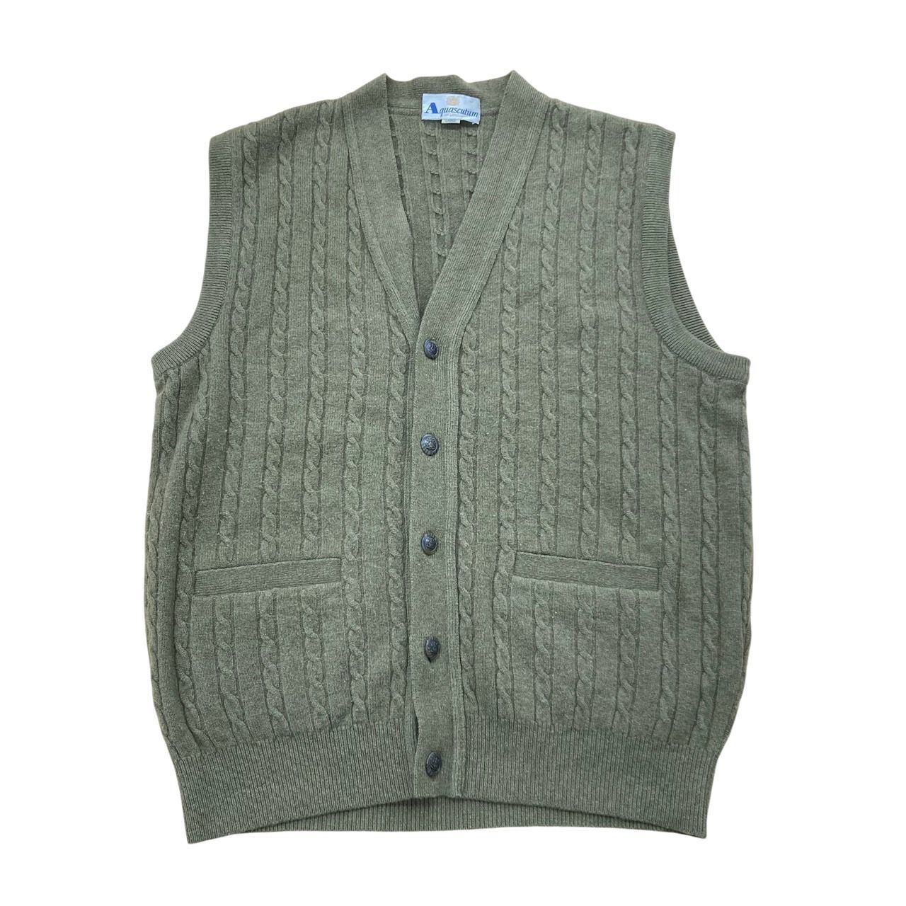 Aquascutum アクアスキュータム メンズ トップス ベスト グリーン系 毛100% Lサイズ