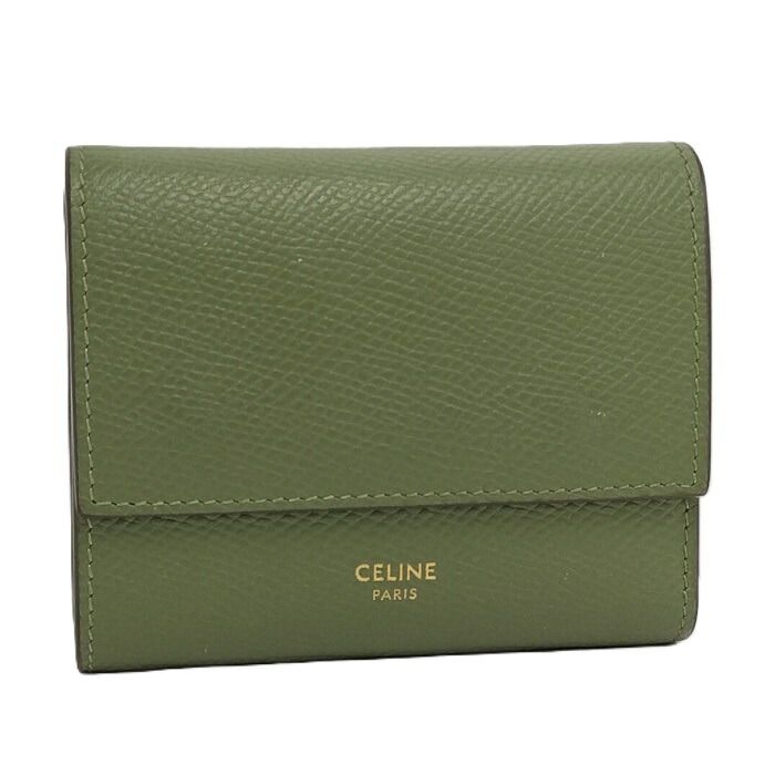 CELINE ダークグリーン 三つ折り財布 CELINE 三つ折り財布 ダークグリーン - メルカリ