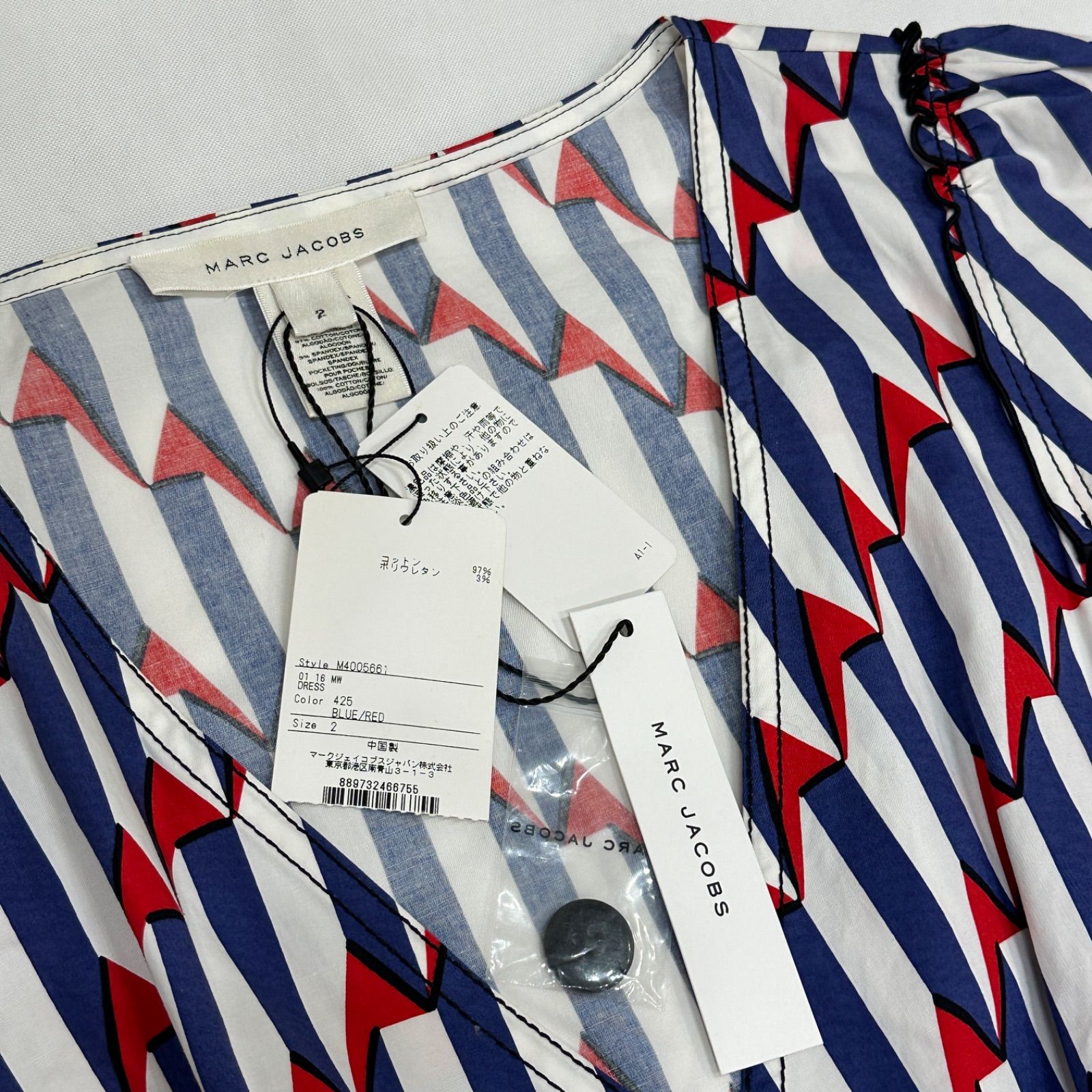 新品 MARC JACOBS ワンピースM〜L トリコロール マーク