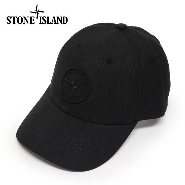 24SSモデル ストーンアイランド STONE ISLAND  コンパスワッペン付き ベースボールキャップ【BLACK】 99661  A0029/【2024SS】goods