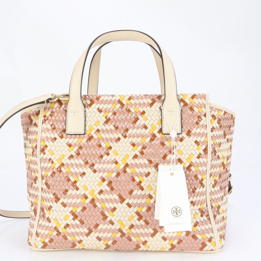 ☆トリーバーチ☆2WAYかごばっく☆新品未使用品☆ 極美品 トリーバーチ レザー 編み込み 2WAY ショルダーバッグ