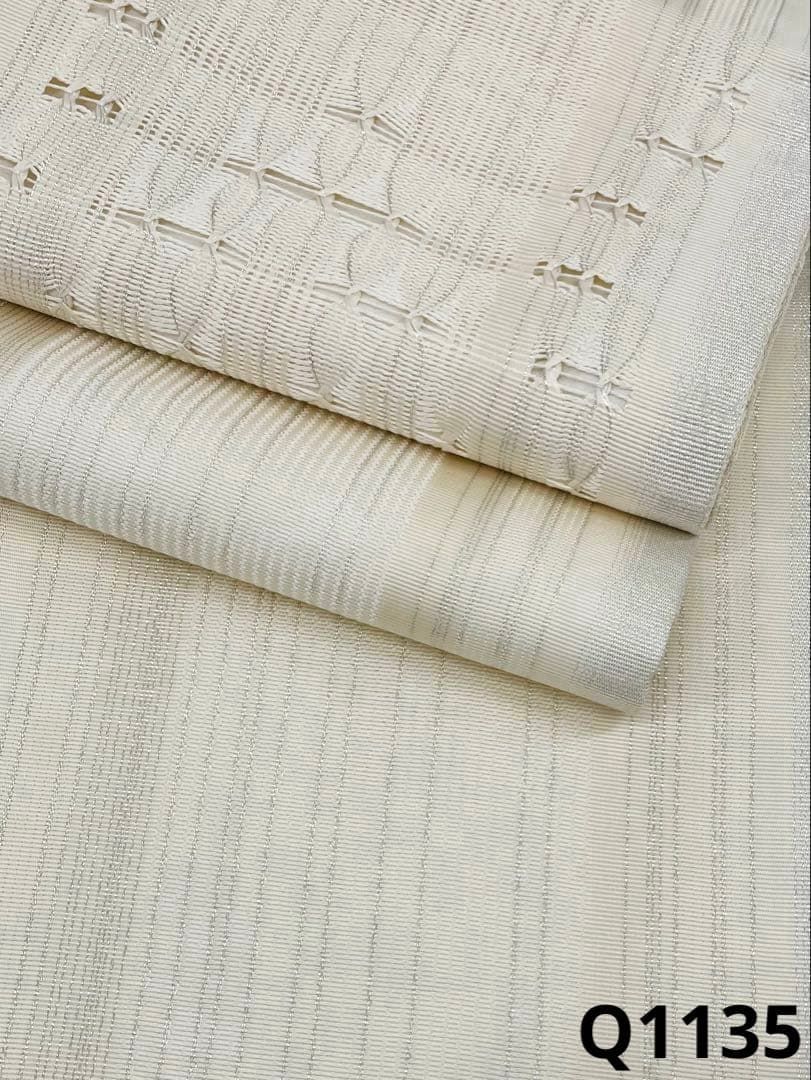 組織 袋帯 銀糸 ラメ 正絹 お太鼓柄 Q1135