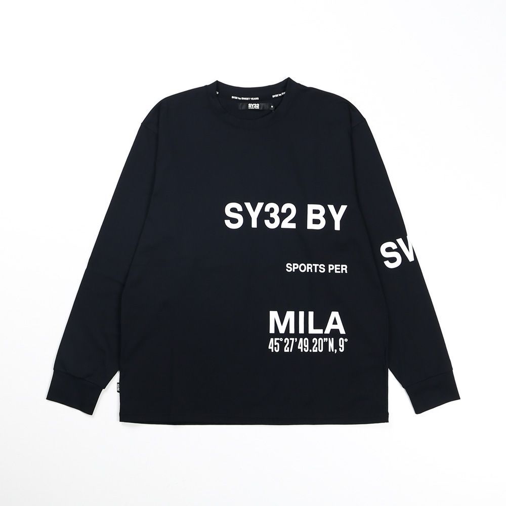 【SY32 by SWEET YEARS/エスワイサーティトゥバイスィートイヤーズ】SEPARATE GRAPHIC L/S TEE - BLACK / グラフィックTシャツ / 14538【国内正規品】