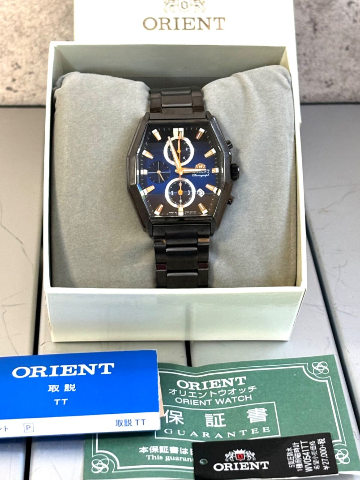 美品 箱入り ORIENT オリエント TTAG-CO-B カットガラスメンズアナログ