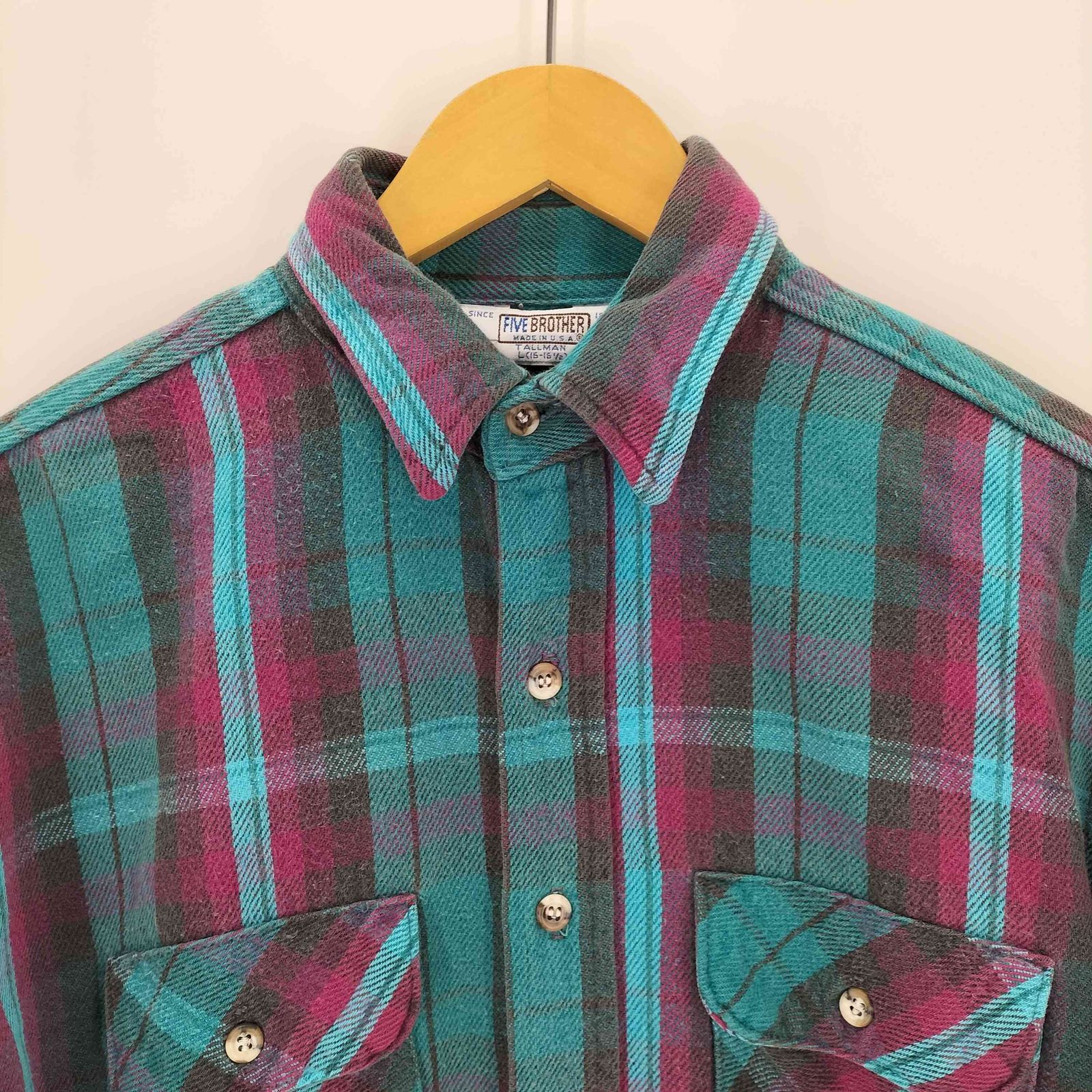 ファイブブラザー FIVE BROTHER USA製 チェックネルシャツ