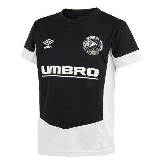 umbro アンブロ 半袖プラクティスシャツ ブラック 150 UUJVJA52 BLK | スポーツ スポーツ用品 運動 服 衣類 ウエア トップス シャツ 半袖 速乾性 UVカット 吸汗 ポリエステル ロゴ 機能性 サッカー フ