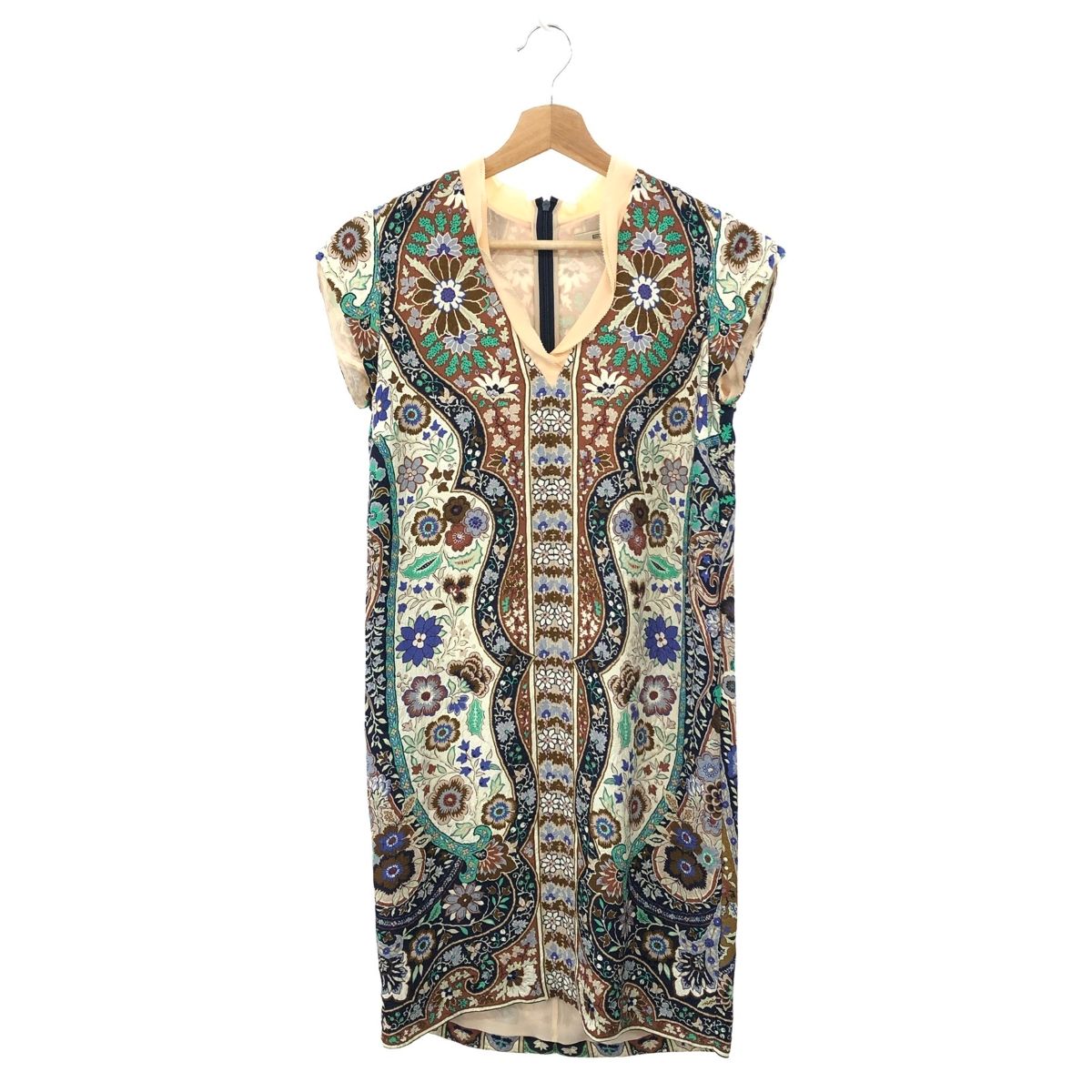 関税送料込【ETRO】エトロ ミディ ワンピース ペイズリ― マルチ 良好 ETRO エトロ ワンピース サイズ:38 マルチカラー