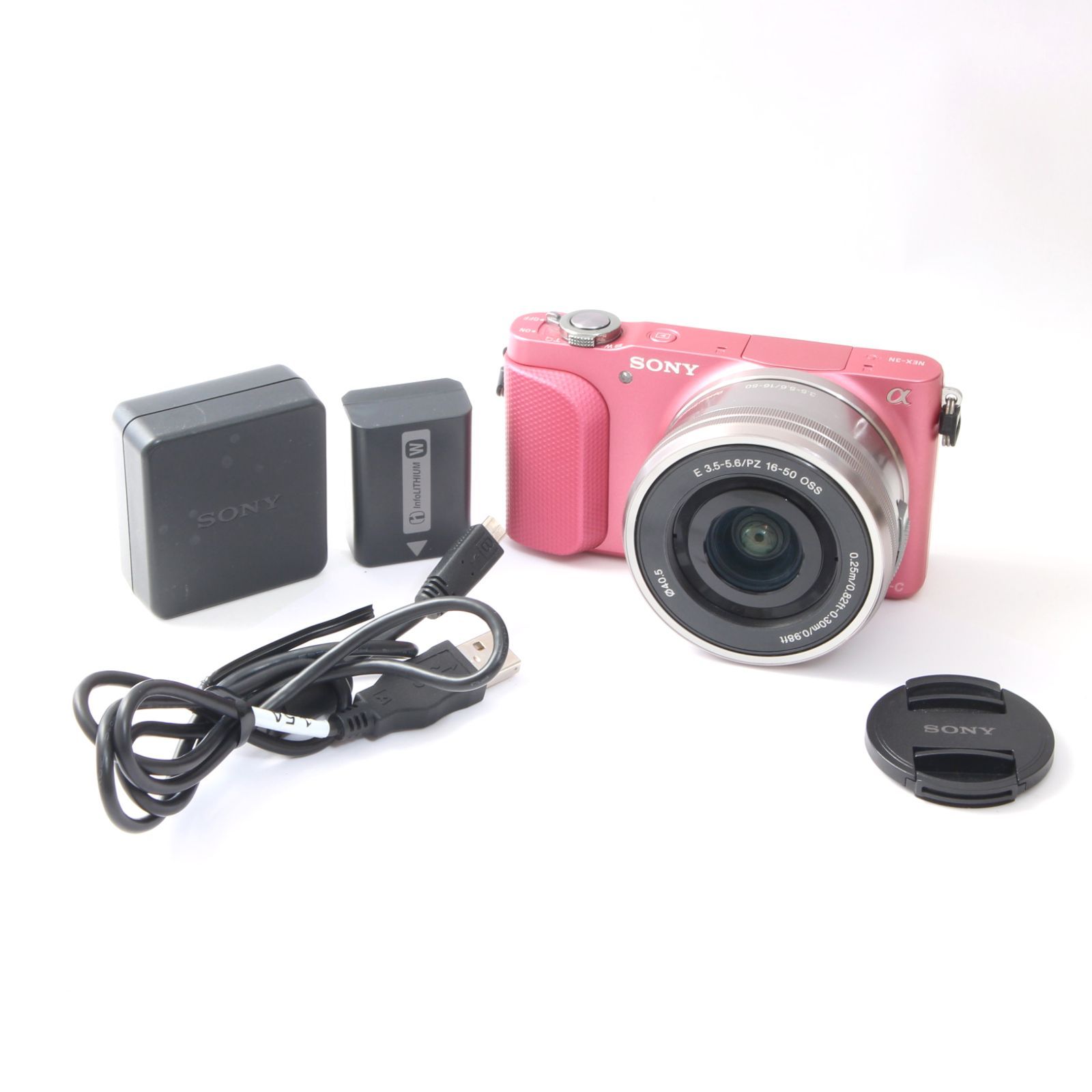 シャッター数1446回】 SONY ソニー α NEX-3N ピンク + E PZ 16 シャッター数1446回】 SONY ソニー α NEX-3N ピンク + E PZ 16