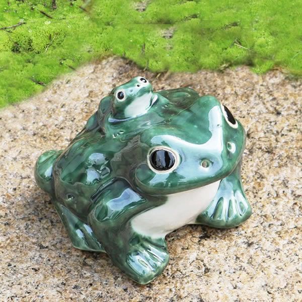 信楽焼 しがらき やきもの 陶器 置物 カエル かえる 縁起物 ギフト 6号