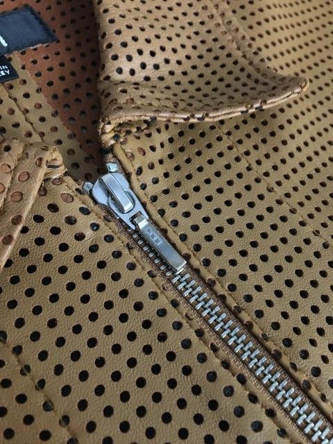 中古】SU24 STUSSY ｽﾃｭｰｼｰ Zip Shirt Perforated Leather ｼﾞｯﾌﾟｼｬﾂ ﾊﾟｰ