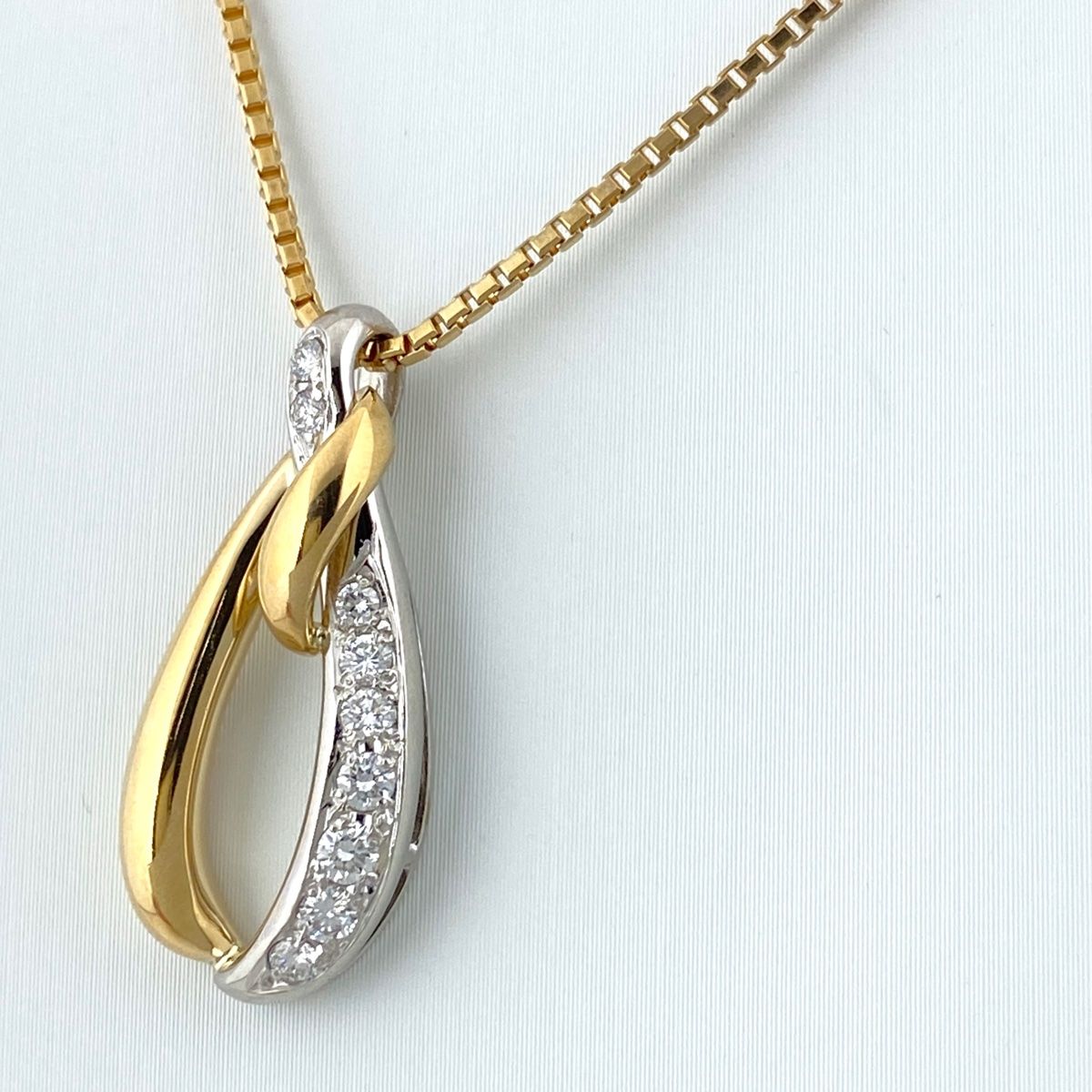 ポーラ POLA メレダイヤ デザインネックレス K18 イエローゴールド プラチナ ペンダント ネックレス YG Pt900 ダイヤモンド
