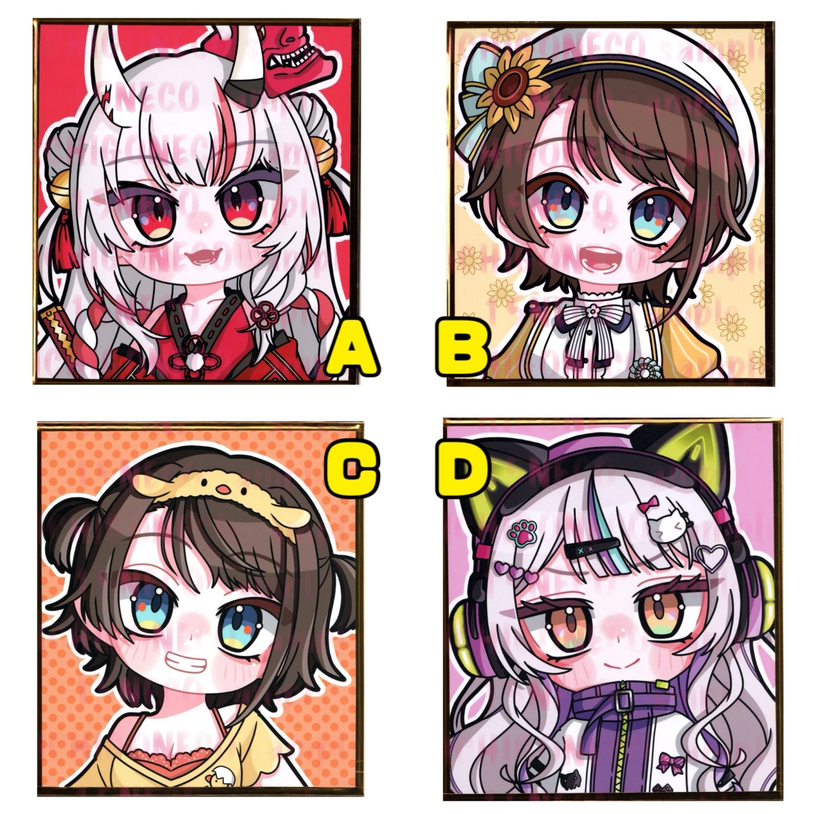 手描きイラスト ミニ色紙 少年 ウンピョウ/狐っ娘 オリジナル 秋のキツネちゃん】ミニキャンバス 手描きイラスト オリジナル