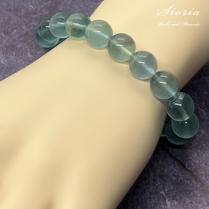アウトレット ブルーグリーン フローライト（蛍石）10mm珠 ブレスレット