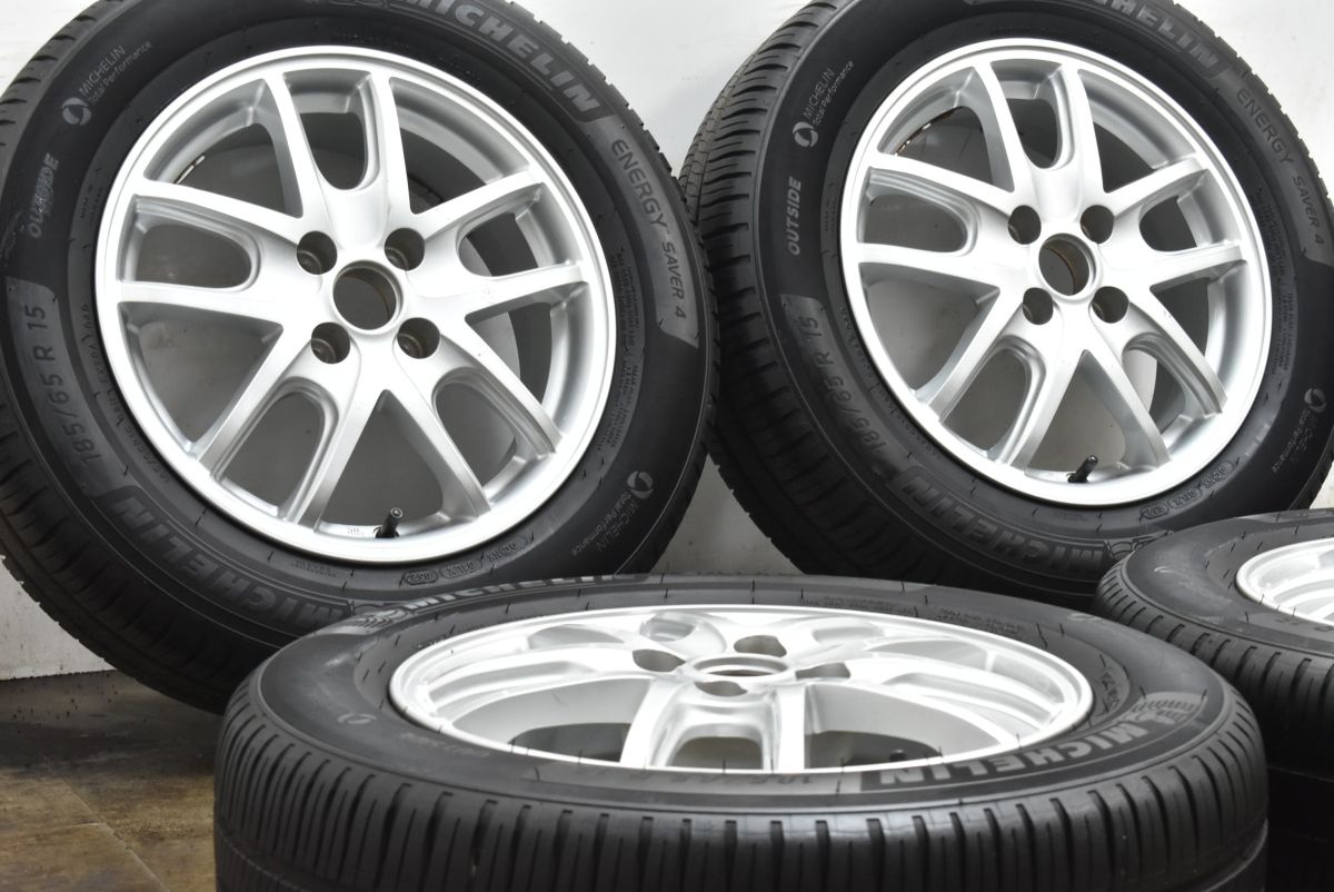 製 バリ溝 ニッサン 純正 エスティーロ 15in 5.5J 40 PCD100 ミシュラン エナジーセーバー4 185 65R15 ノート