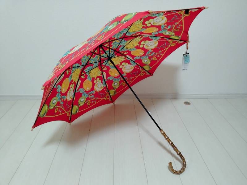 ♥品 マニプリ 晴雨兼用長傘 フルーツバスケット柄 雨傘 日よけ 日傘