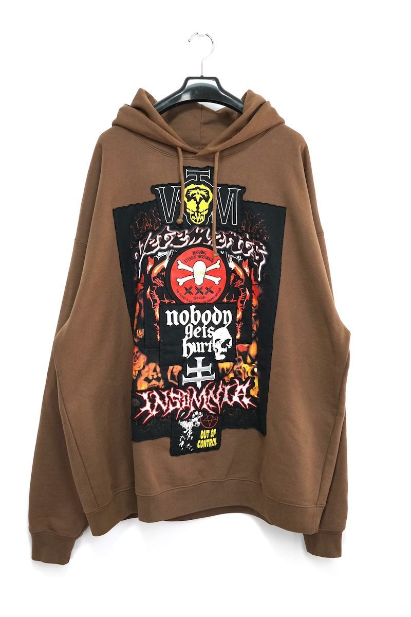 Vetements ヴェトモン Metal Patched Logo Hoodie メタル パッチ ロゴ フーディパーカー Brown ブラウン  Mサイズ UE52TR500C - メルカリ