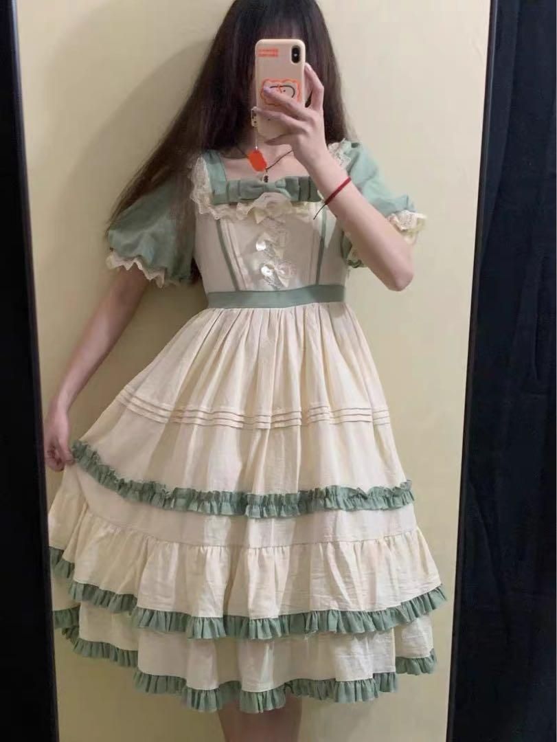 ロリータエプロン付きワンピース★お出かけや女子会、普段着にぴったり！ m64803491442_1.jpg?1742653065