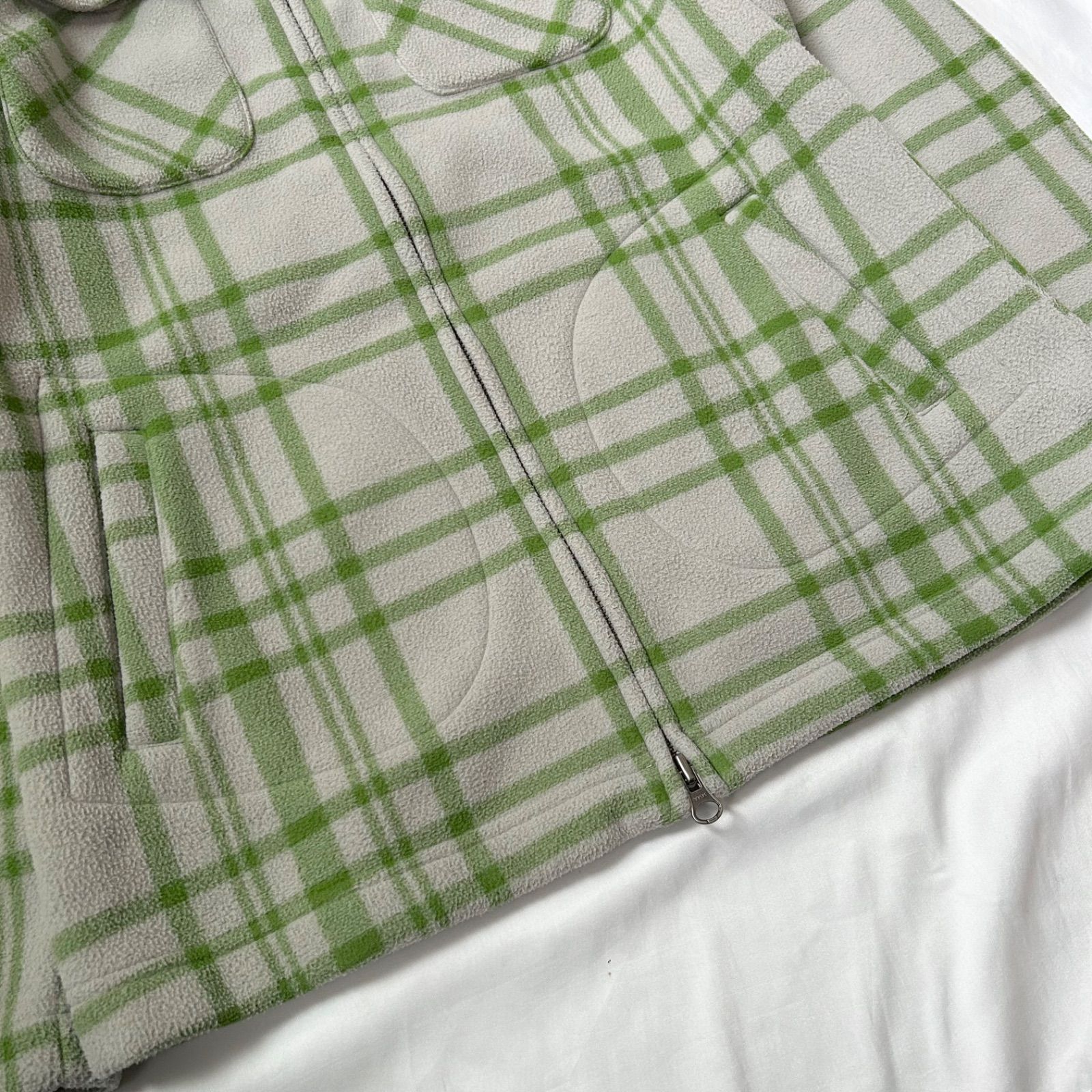 パタゴニア チェック柄 フリースジャケット カラー グリーン XS WWW_MORNINGWALKER_COM