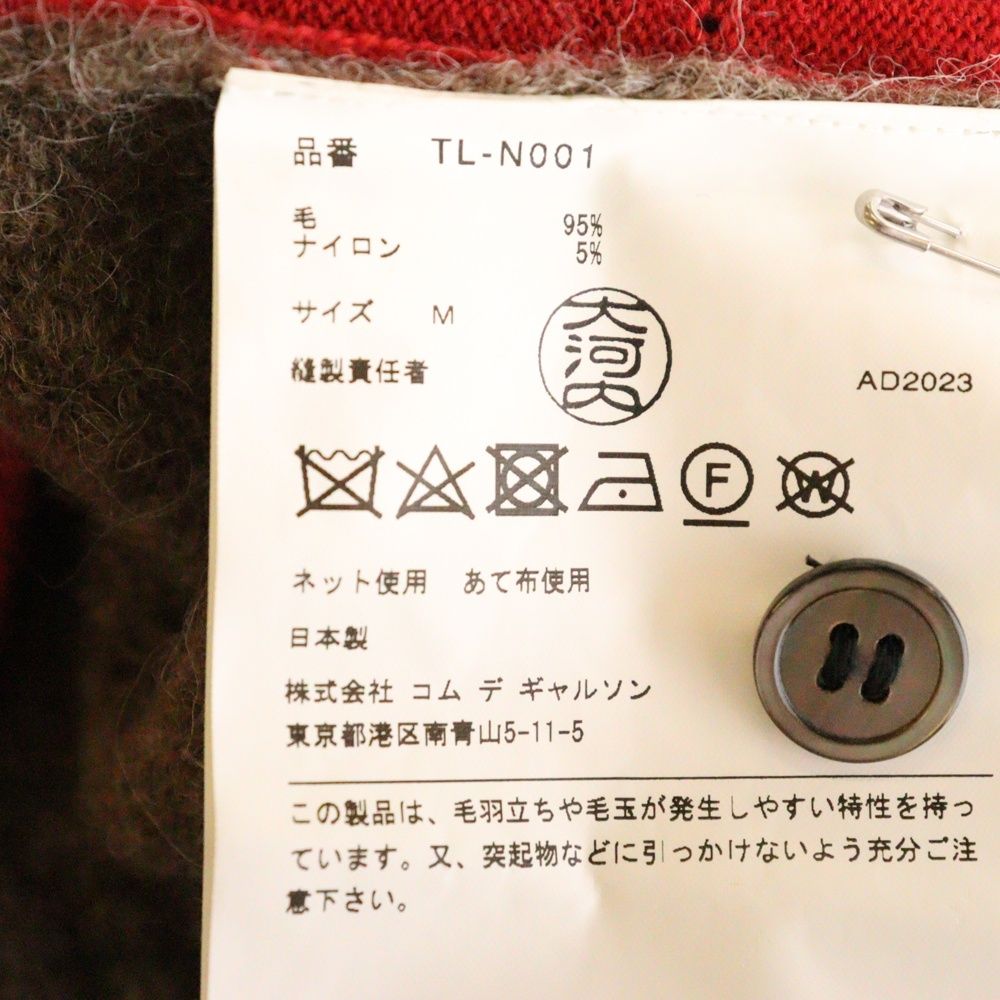 TAO COMME des GARCONS タオコムデギャルソン 23AW ウール切替 背面ボタン セーター レッド/ブラウン レディース TL-N001 TAO COMME des GARCONS (タオコムデギャルソン) 23AW ウール切替