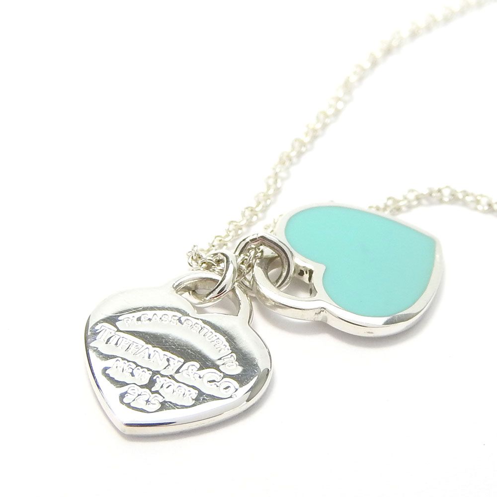 ティファニー　リターントゥ　ダブルハート　ブルー　ネックレス　シルバー TIFFANY&Co. ティファニー ネックレス Tiffany リターン トゥ