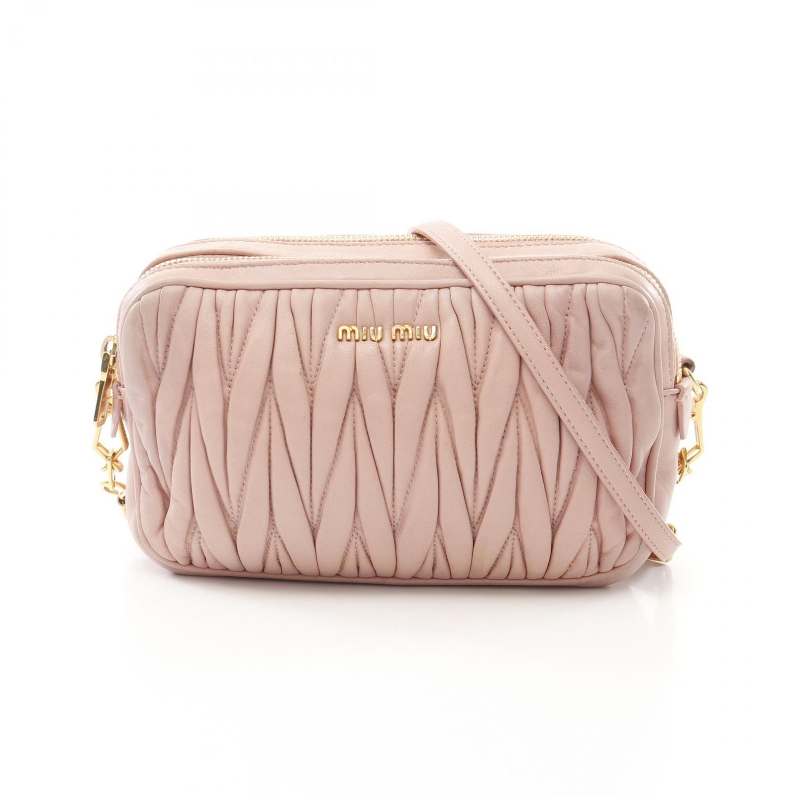 ミュウ ミュウ Miu Miu ショルダーバッグ マテラッセ ピンク レザー ショルダーバッグ レディース Used B