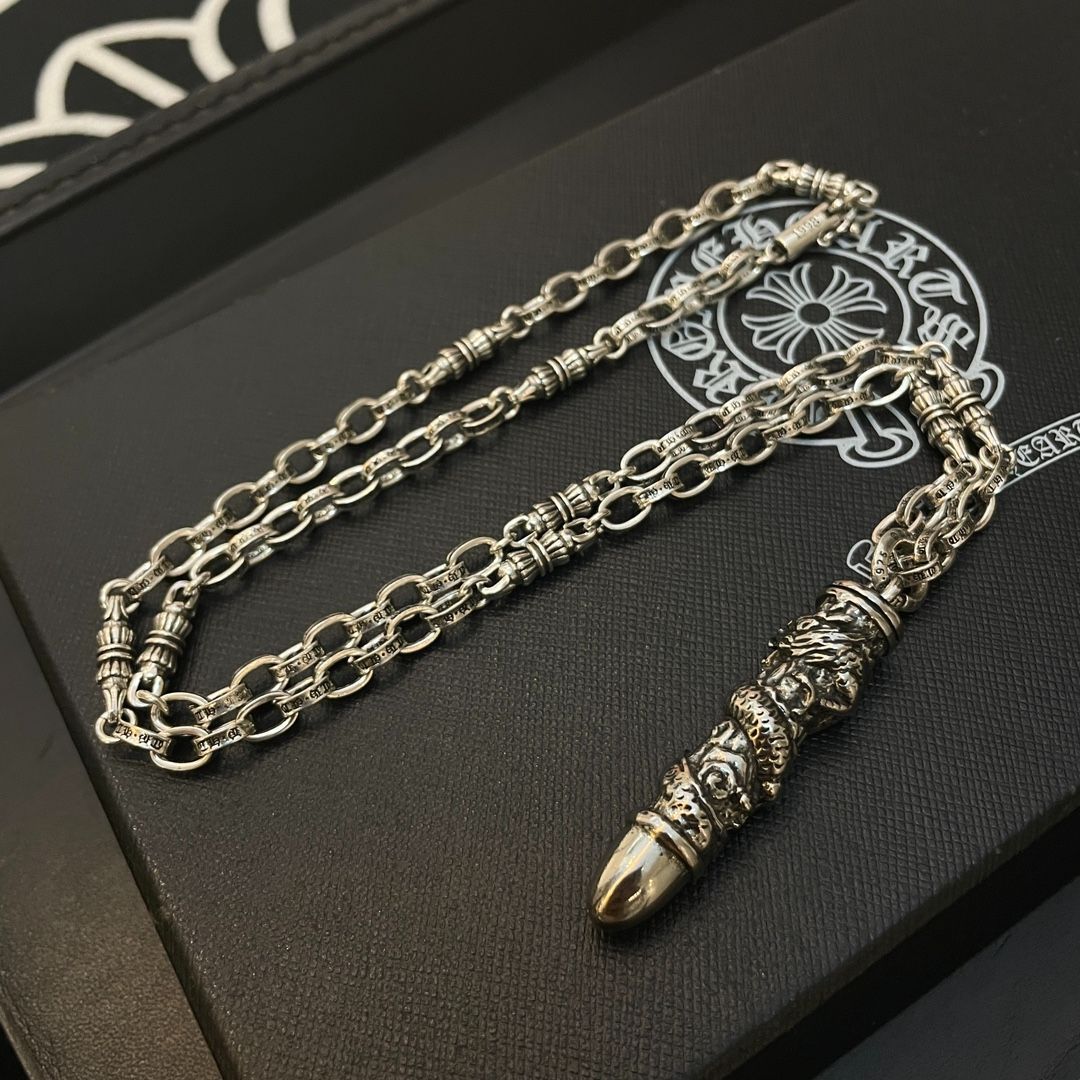 【新品未使用】Chrome Hearts（クロムハーツ）スターリングシルバードラゴンペンダントネックレス