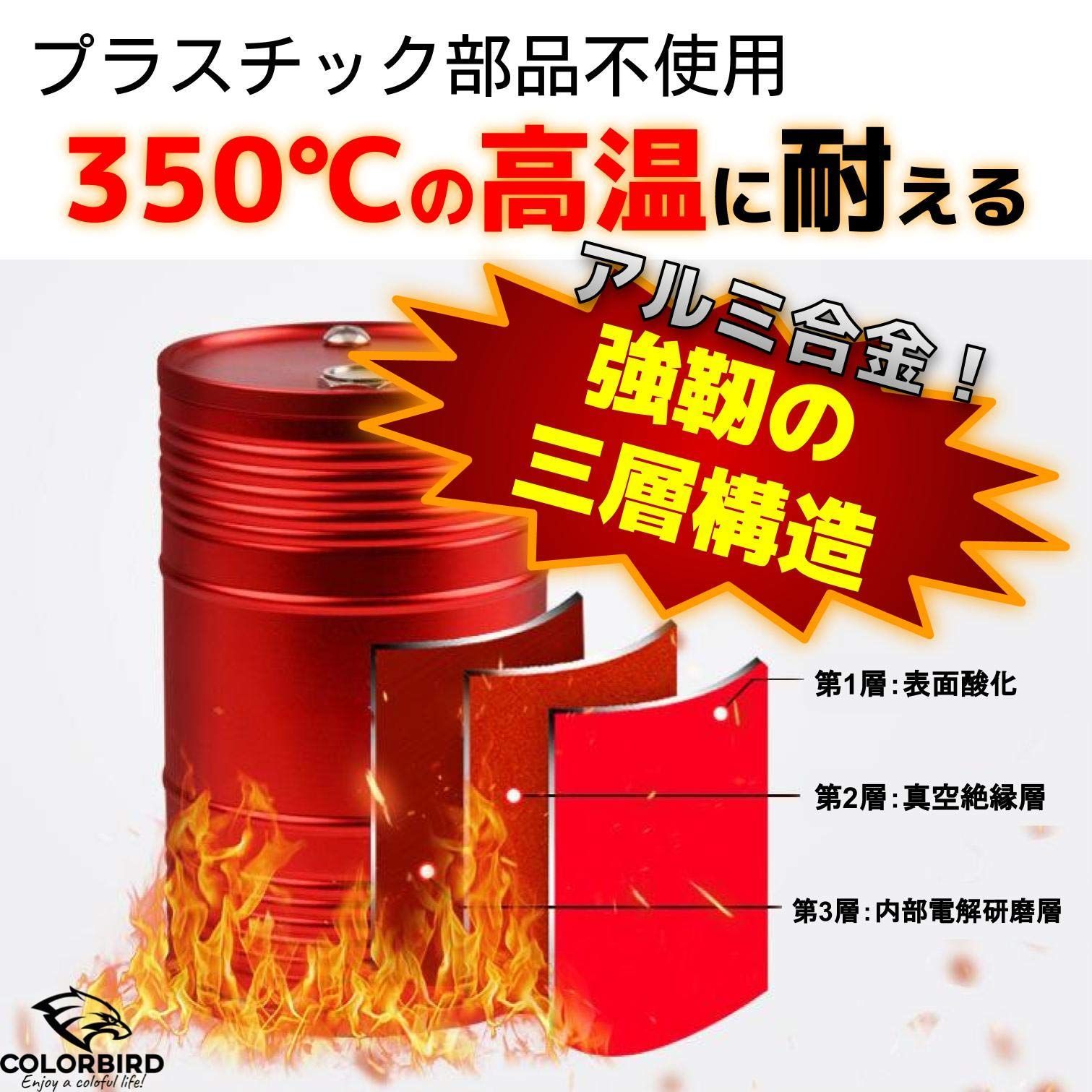 特売】COLORBIRD 灰皿 ドラム缶 携帯灰皿 おしゃれ 車 蓋付き