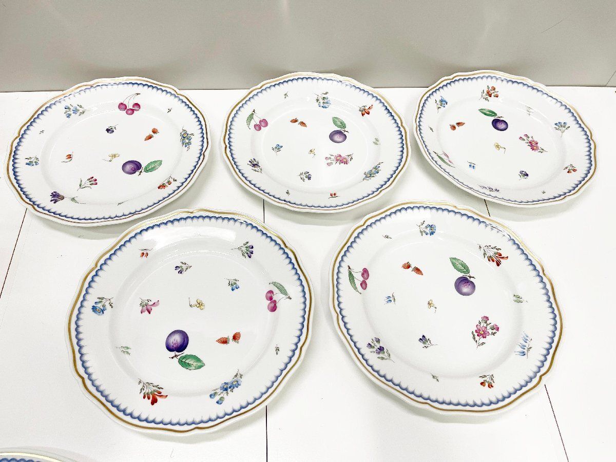 リチャードジノリ Richard Ginori ディナープレート イタリアンフルーツ 皿 食器 5枚セット 直径24cm フラワー アンティーク 他377