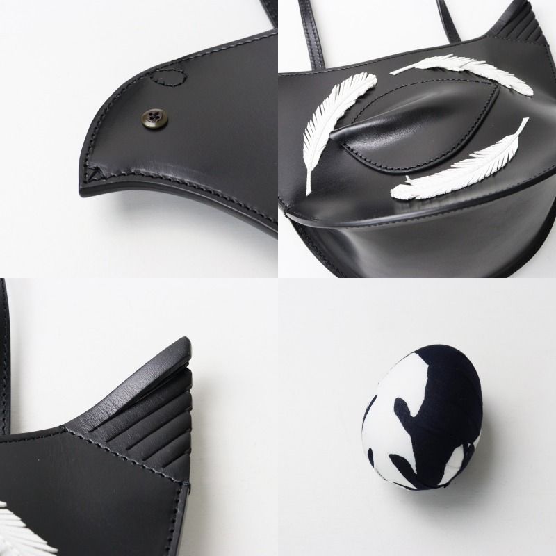 美品 2023年 ミナペルホネン mina perhonen tori pochette-feather dance- トリポシェット フェザーダンス ブラック【2400014546538】 美品 2023年 ミナペルホネン mina perhonen tori pochette-feather